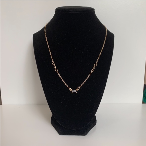 NWOT Dainty Gold Rhinestone Necklace - Picture 7 of 8